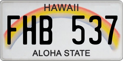HI license plate FHB537