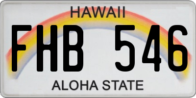 HI license plate FHB546