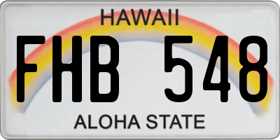 HI license plate FHB548