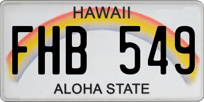 HI license plate FHB549