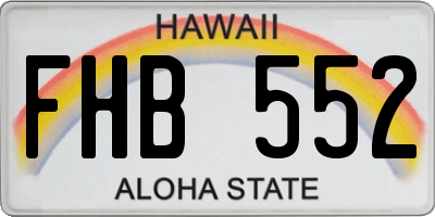 HI license plate FHB552