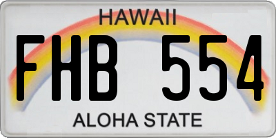 HI license plate FHB554