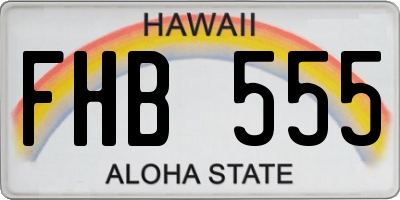 HI license plate FHB555