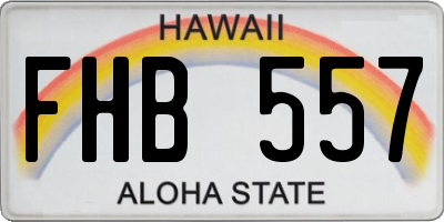 HI license plate FHB557
