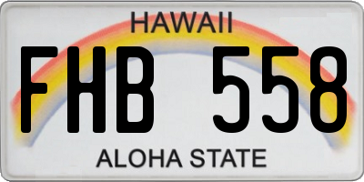 HI license plate FHB558