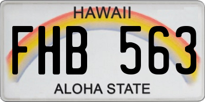 HI license plate FHB563