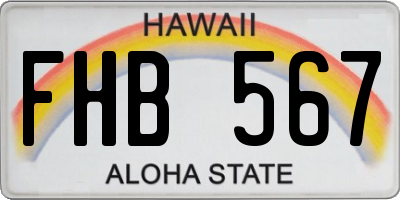 HI license plate FHB567
