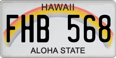 HI license plate FHB568