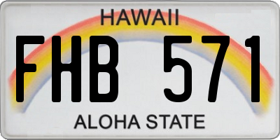 HI license plate FHB571