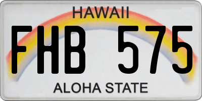 HI license plate FHB575