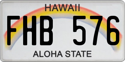 HI license plate FHB576