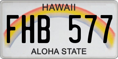 HI license plate FHB577