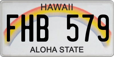 HI license plate FHB579