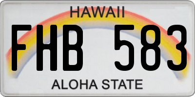 HI license plate FHB583