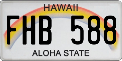HI license plate FHB588