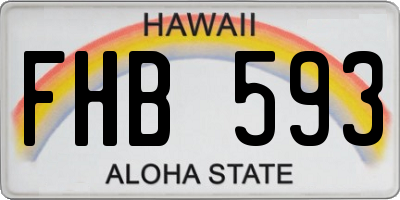 HI license plate FHB593