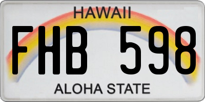 HI license plate FHB598