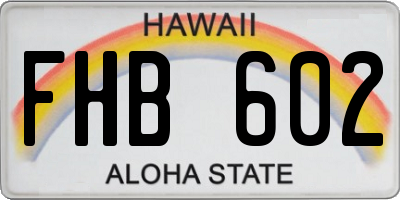 HI license plate FHB602