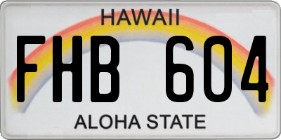 HI license plate FHB604