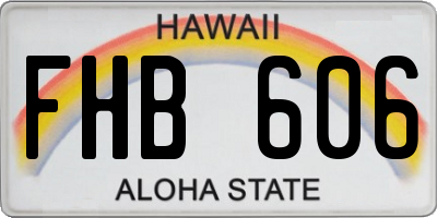 HI license plate FHB606