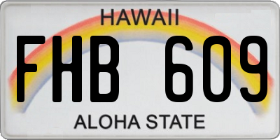 HI license plate FHB609