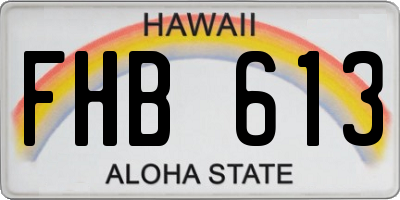 HI license plate FHB613