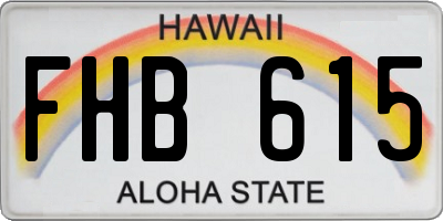HI license plate FHB615