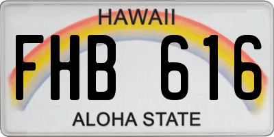 HI license plate FHB616