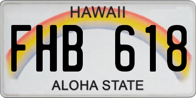 HI license plate FHB618