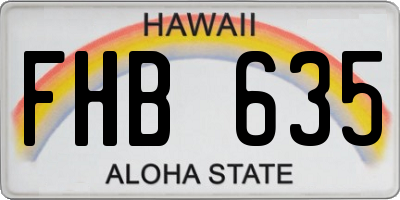 HI license plate FHB635