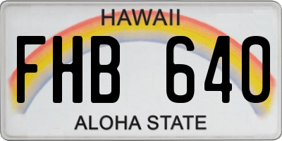 HI license plate FHB640