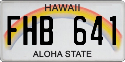 HI license plate FHB641