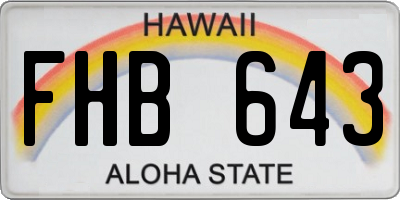 HI license plate FHB643