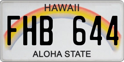 HI license plate FHB644