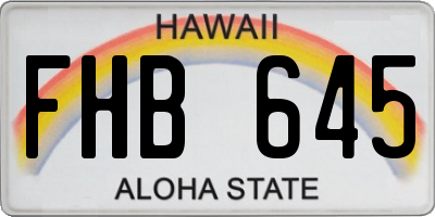 HI license plate FHB645