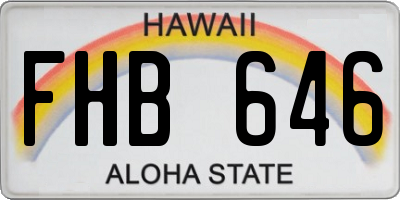 HI license plate FHB646