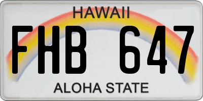 HI license plate FHB647