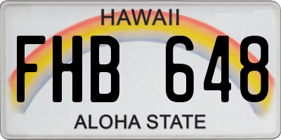 HI license plate FHB648