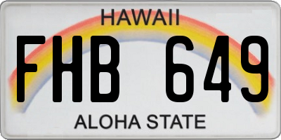 HI license plate FHB649