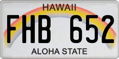 HI license plate FHB652