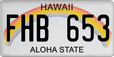 HI license plate FHB653