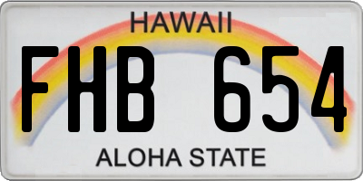 HI license plate FHB654