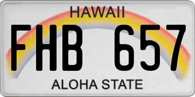 HI license plate FHB657
