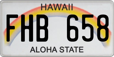 HI license plate FHB658