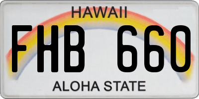 HI license plate FHB660