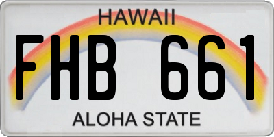HI license plate FHB661