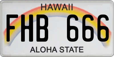 HI license plate FHB666