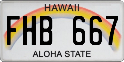 HI license plate FHB667