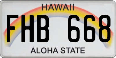 HI license plate FHB668