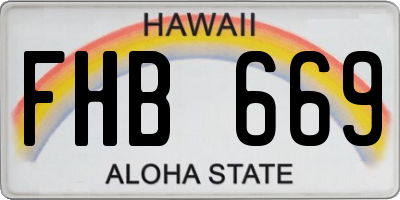 HI license plate FHB669